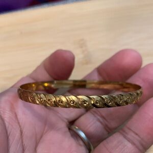 Gold-Tone Twisted Pattern Bangle Bracelet